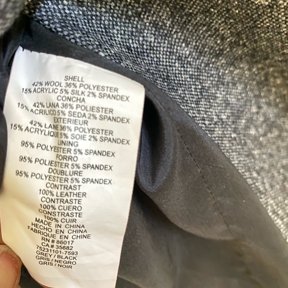 NEW: BEBE Black/Gray Leather Dress size 0 - Picture 5 of 7